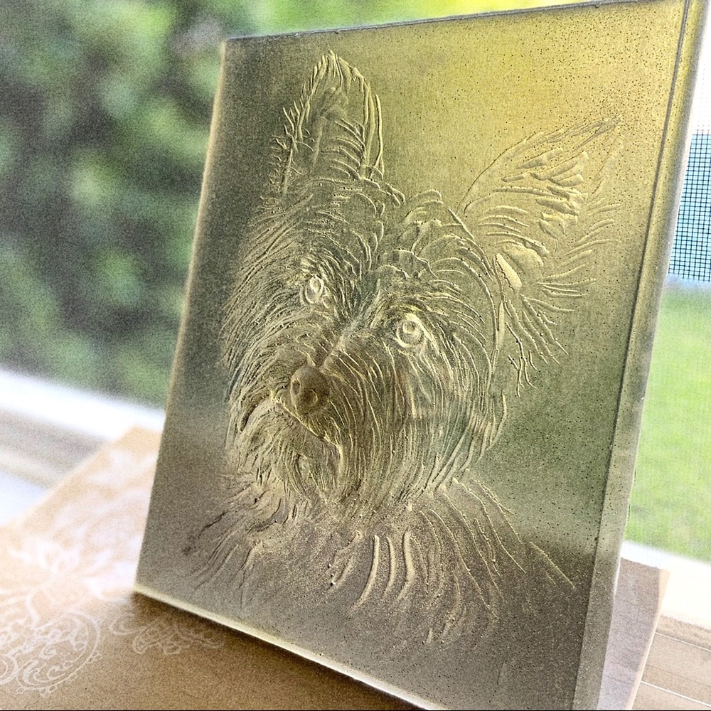 Pet Yorkie Dog Portrait Collectible Acrylic Art